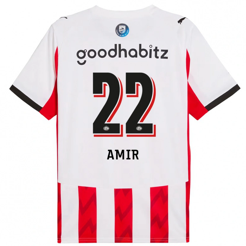 Danxen Hombre Camiseta Amir Al-Anany #22 Rojo Blanco 1ª Equipación 2025/26 La Camisa México