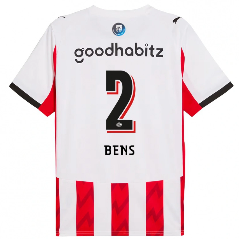 Danxen Hombre Camiseta Teun Bens #2 Rojo Blanco 1ª Equipación 2025/26 La Camisa México