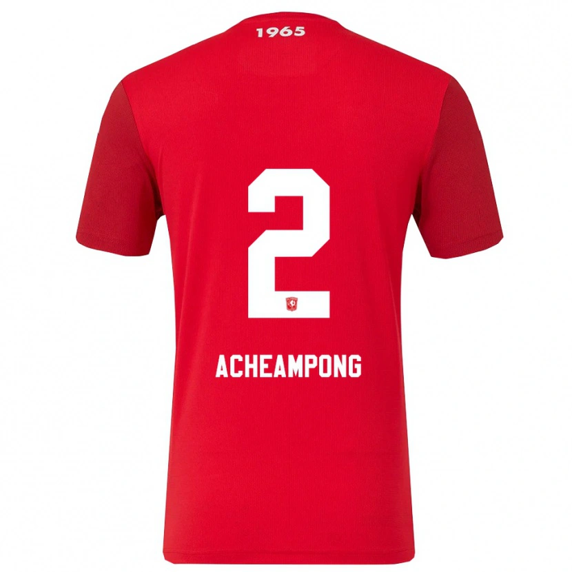 Danxen Hombre Camiseta Sage Acheampong #2 Rojo Blanco 1ª Equipación 2025/26 La Camisa México