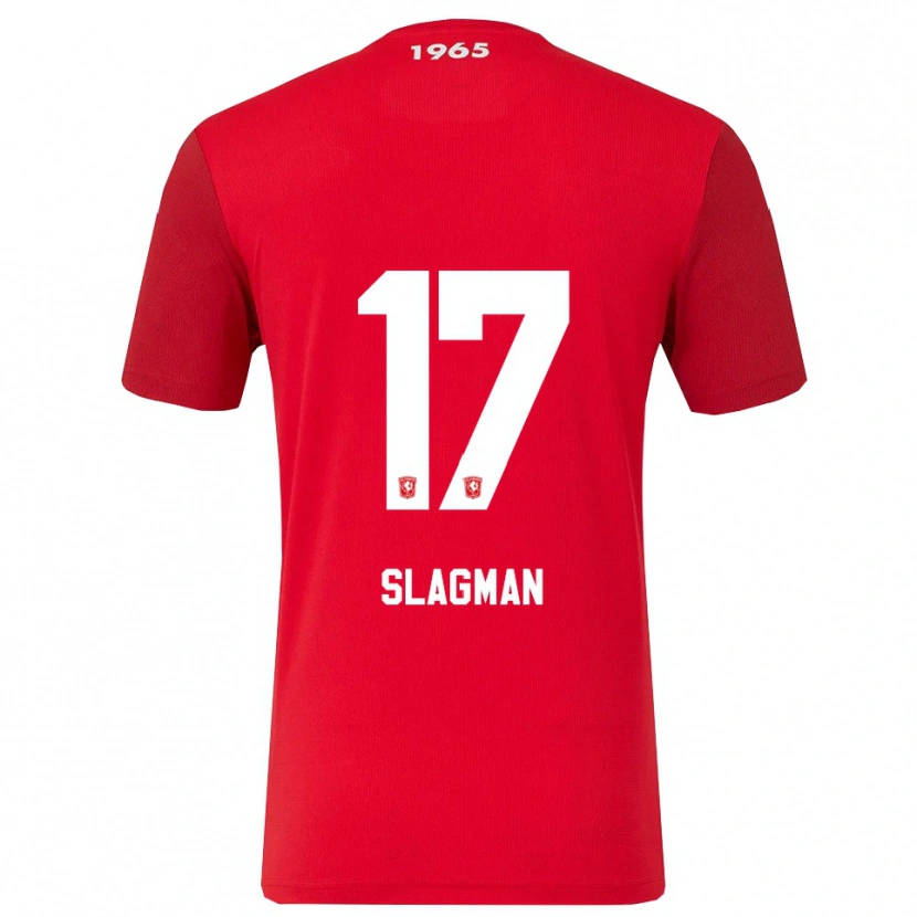 Danxen Hombre Camiseta Thom Slagman #17 Rojo Blanco 1ª Equipación 2025/26 La Camisa México