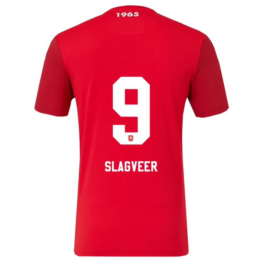 Danxen Hombre Camiseta Derrick Slagveer #9 Rojo Blanco 1ª Equipación 2025/26 La Camisa México