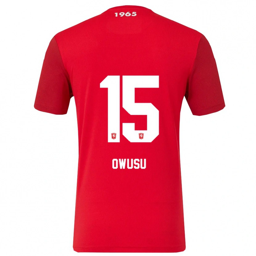 Danxen Hombre Camiseta Emmanuel Owusu #15 Rojo Blanco 1ª Equipación 2025/26 La Camisa México