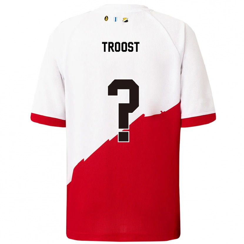 Danxen Hombre Camiseta Fabian Troost #0 Blanco Rojo 1ª Equipación 2025/26 La Camisa México