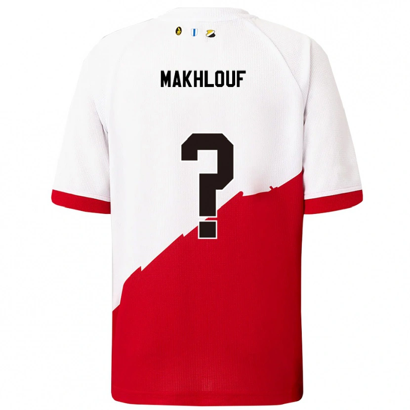 Danxen Hombre Camiseta Yassir Makhlouf #0 Blanco Rojo 1ª Equipación 2025/26 La Camisa México