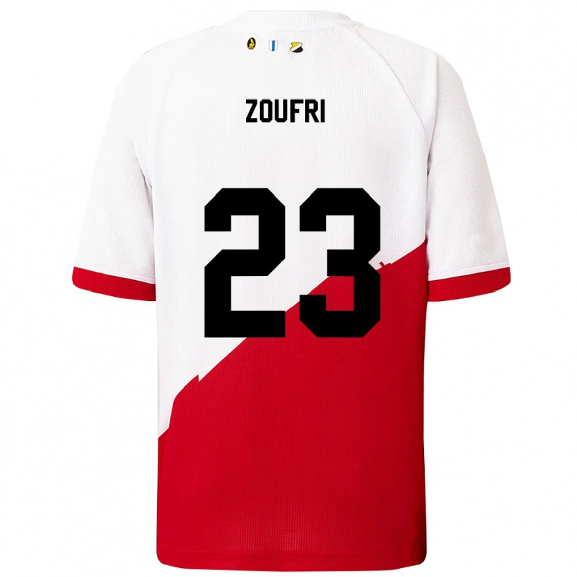 Danxen Hombre Camiseta Rayen Zoufri #23 Blanco Rojo 1ª Equipación 2025/26 La Camisa México
