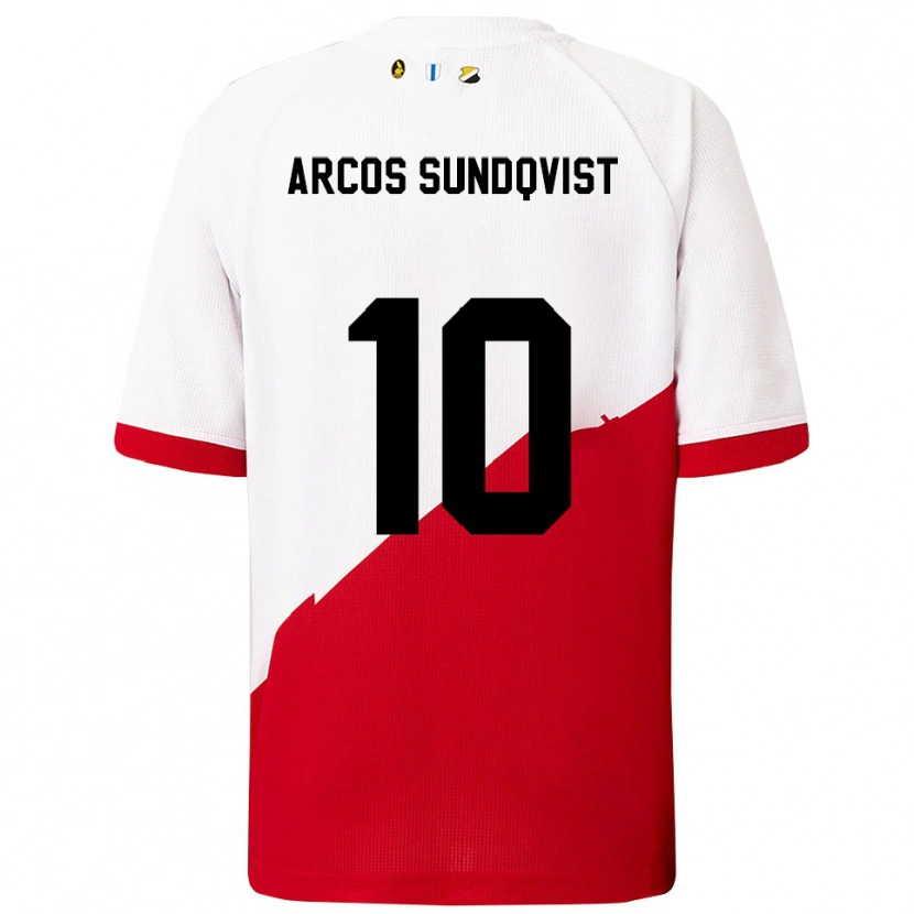 Danxen Hombre Camiseta Gustav Arcos Sundqvist #10 Blanco Rojo 1ª Equipación 2025/26 La Camisa México