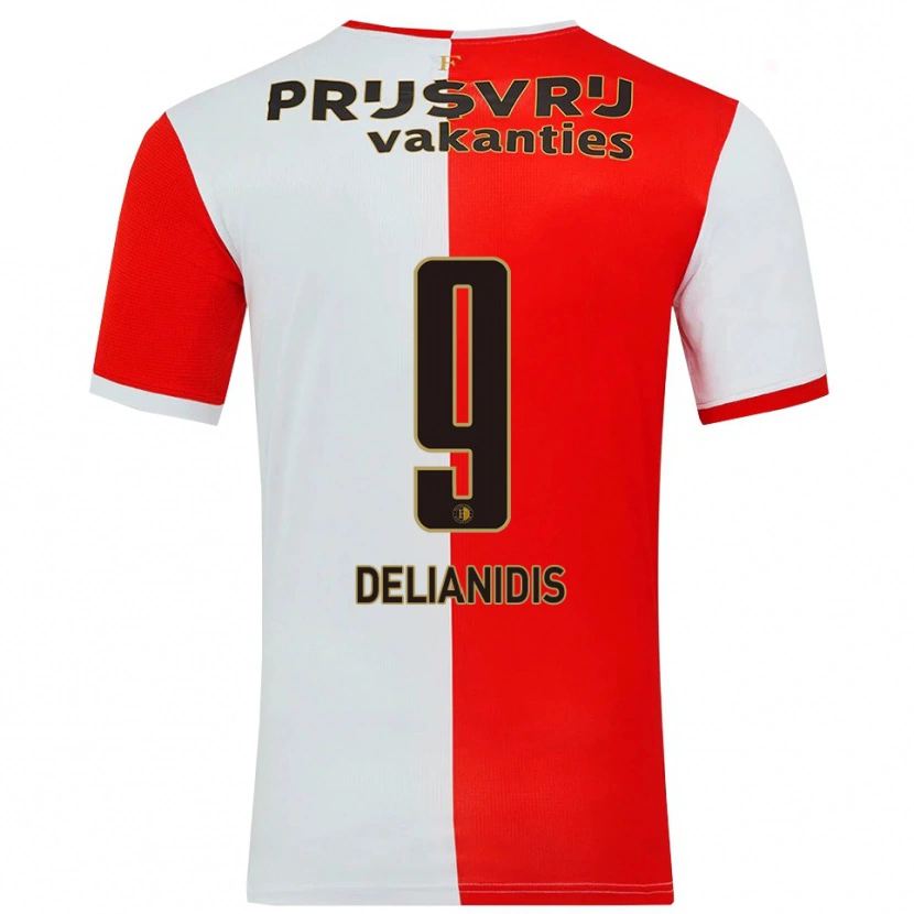 Danxen Hombre Camiseta Theodoros Delianidis #9 Rojo Blanco 1ª Equipación 2025/26 La Camisa México