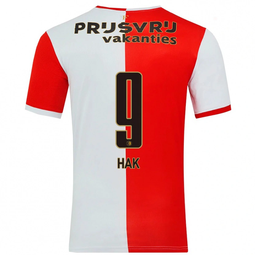 Danxen Hombre Camiseta Xavi Hak #9 Rojo Blanco 1ª Equipación 2025/26 La Camisa México