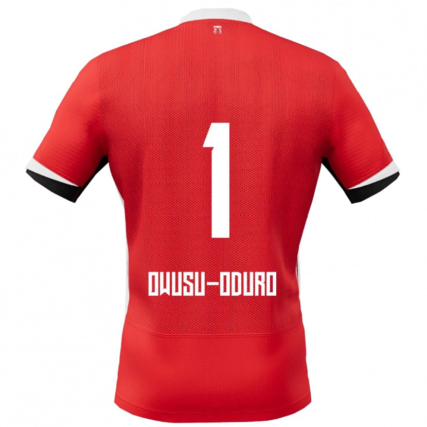 Danxen Hombre Camiseta Rome Jayden Owusu-Oduro #1 Rojo Blanco 1ª Equipación 2025/26 La Camisa México