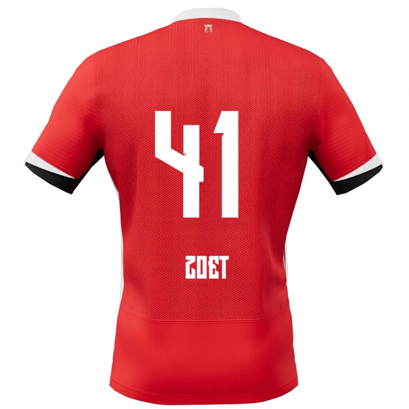 Danxen Hombre Camiseta Jeroen Zoet #41 Rojo Blanco 1ª Equipación 2025/26 La Camisa México
