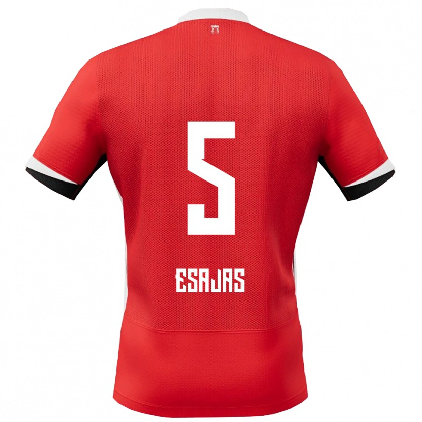 Danxen Hombre Camiseta Jeremiah Esajas #5 Rojo Blanco 1ª Equipación 2025/26 La Camisa México