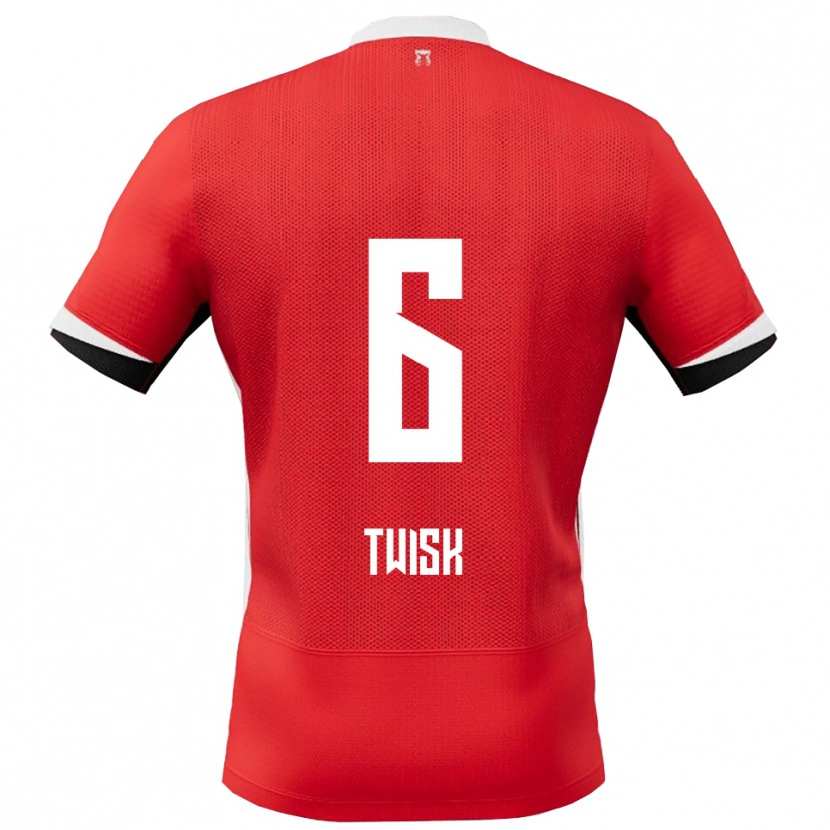Danxen Hombre Camiseta Nick Twisk #6 Rojo Blanco 1ª Equipación 2025/26 La Camisa México
