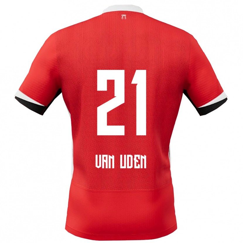 Danxen Hombre Camiseta Jasmijn Van Uden #21 Rojo Blanco 1ª Equipación 2025/26 La Camisa México