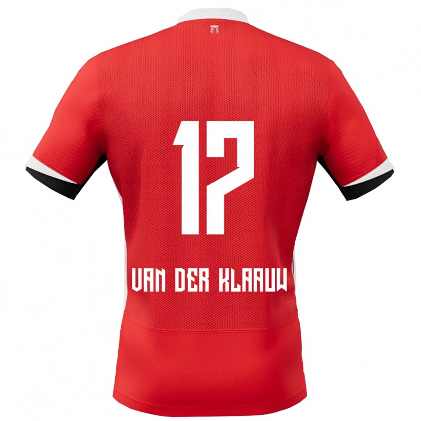 Danxen Hombre Camiseta Deacon Van Der Klaauw #17 Rojo Blanco 1ª Equipación 2025/26 La Camisa México