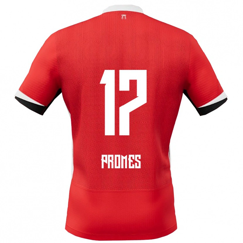 Danxen Hombre Camiseta Rodrigo Promes #17 Rojo Blanco 1ª Equipación 2025/26 La Camisa México