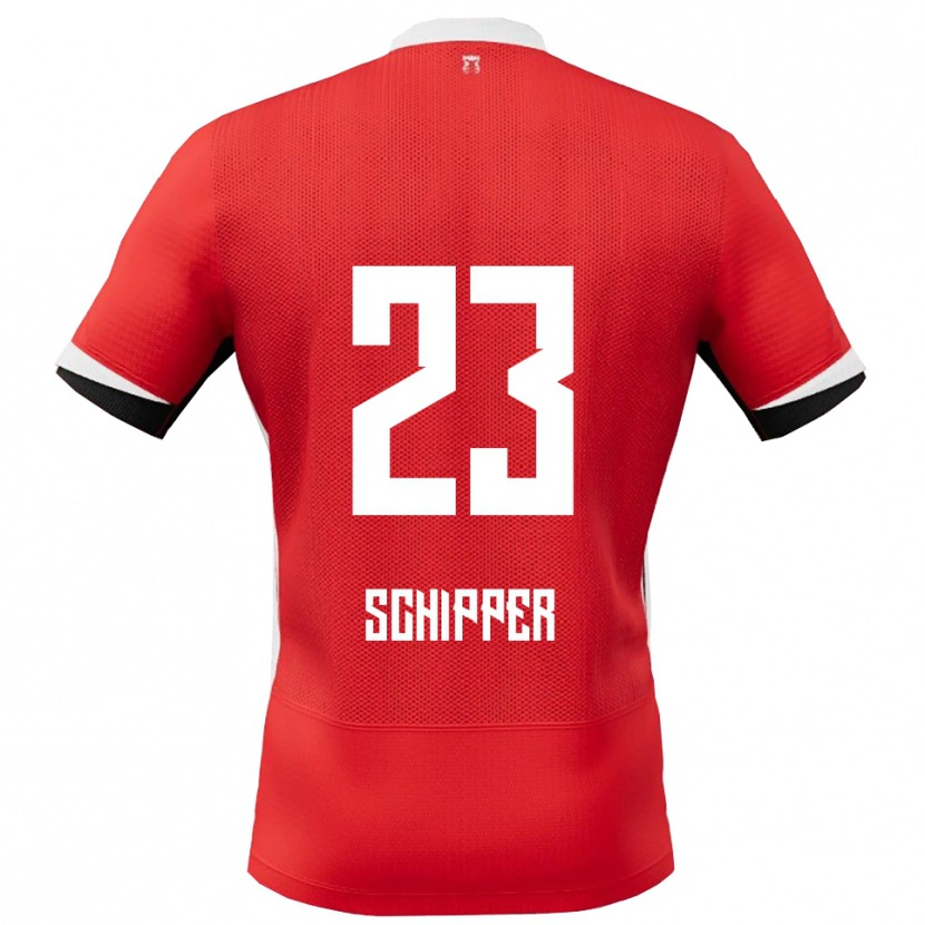 Danxen Hombre Camiseta Jur Schipper #23 Rojo Blanco 1ª Equipación 2025/26 La Camisa México