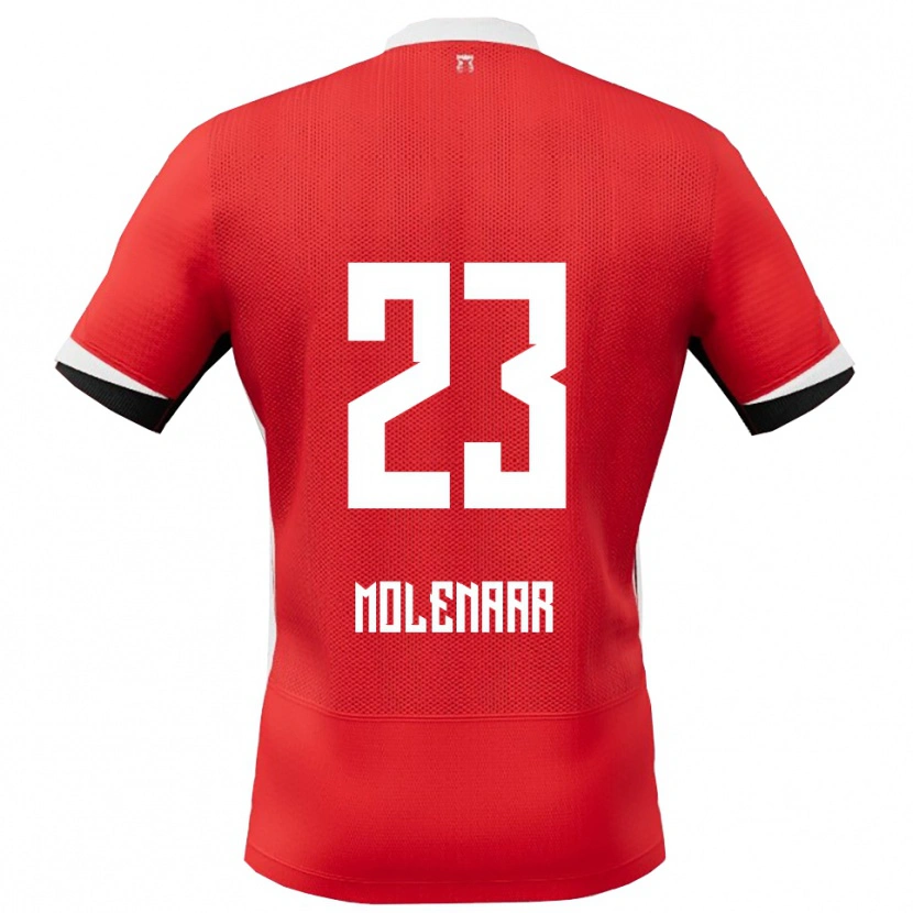 Danxen Hombre Camiseta Finn Molenaar #23 Rojo Blanco 1ª Equipación 2025/26 La Camisa México