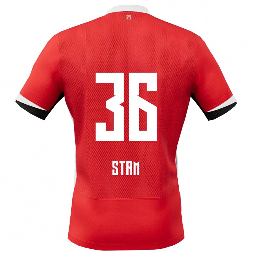 Danxen Hombre Camiseta Finn Stam #36 Rojo Blanco 1ª Equipación 2025/26 La Camisa México