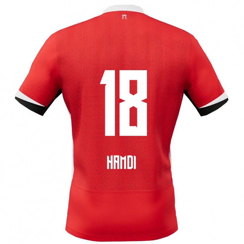 Danxen Hombre Camiseta Yassin Hamdi #18 Rojo Blanco 1ª Equipación 2025/26 La Camisa México