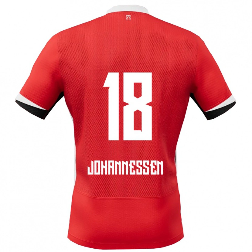 Danxen Hombre Camiseta Tómas Johannessen #18 Rojo Blanco 1ª Equipación 2025/26 La Camisa México