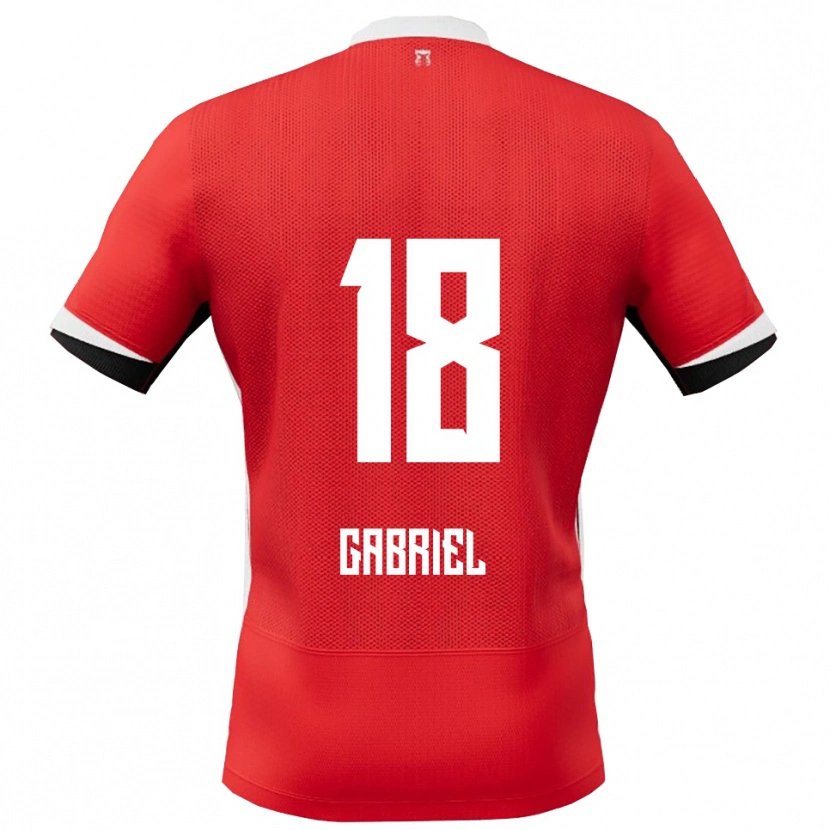 Danxen Hombre Camiseta Gabriel Jongens #18 Rojo Blanco 1ª Equipación 2025/26 La Camisa México