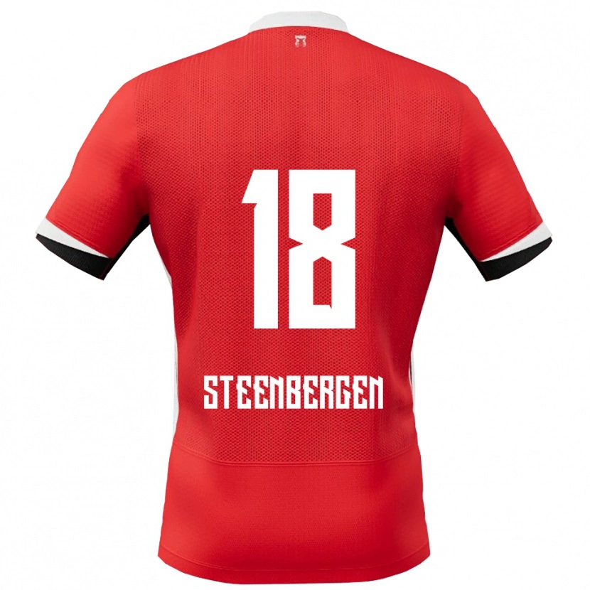 Danxen Hombre Camiseta Thom Steenbergen #18 Rojo Blanco 1ª Equipación 2025/26 La Camisa México