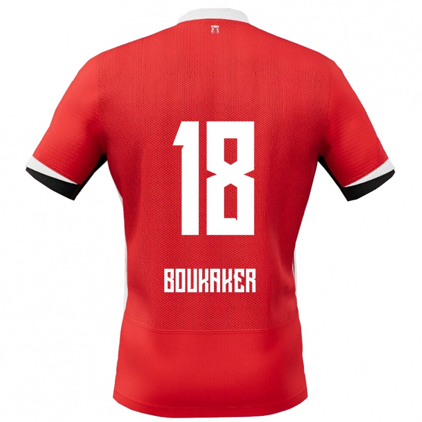 Danxen Hombre Camiseta Romaissa Boukaker #18 Rojo Blanco 1ª Equipación 2025/26 La Camisa México