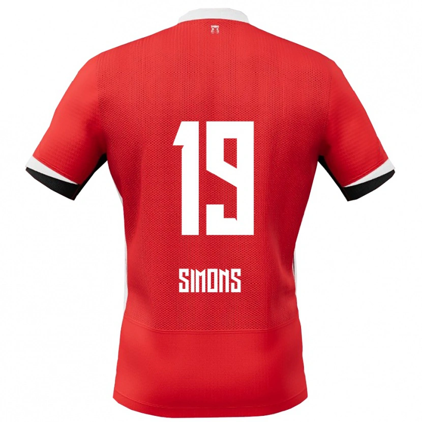 Danxen Hombre Camiseta Saviola Simons #19 Rojo Blanco 1ª Equipación 2025/26 La Camisa México