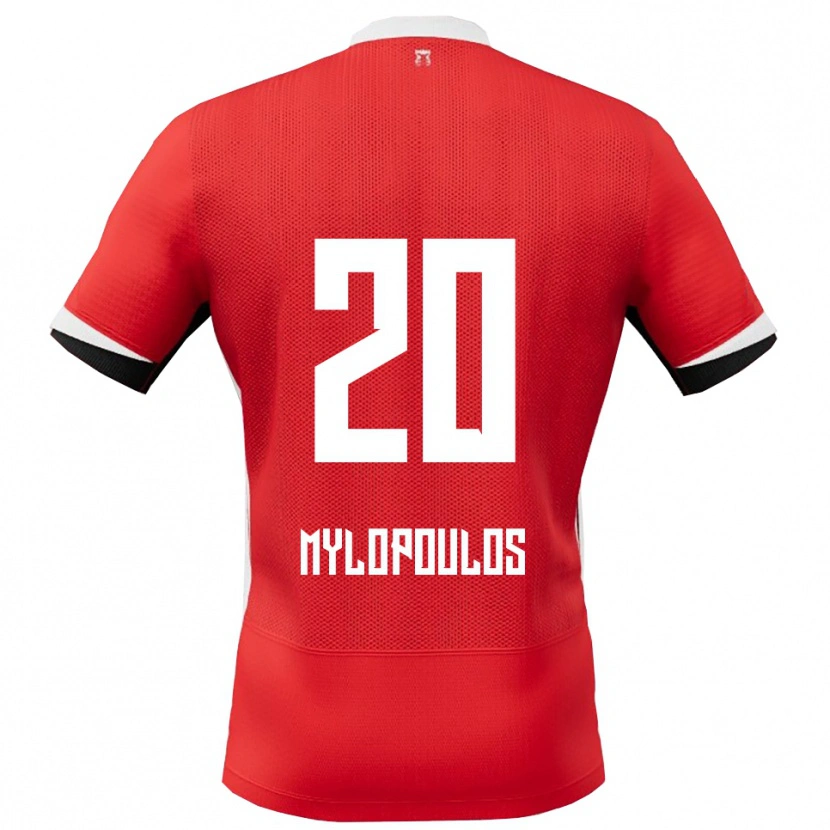 Danxen Hombre Camiseta Marios Mylopoulos #20 Rojo Blanco 1ª Equipación 2025/26 La Camisa México