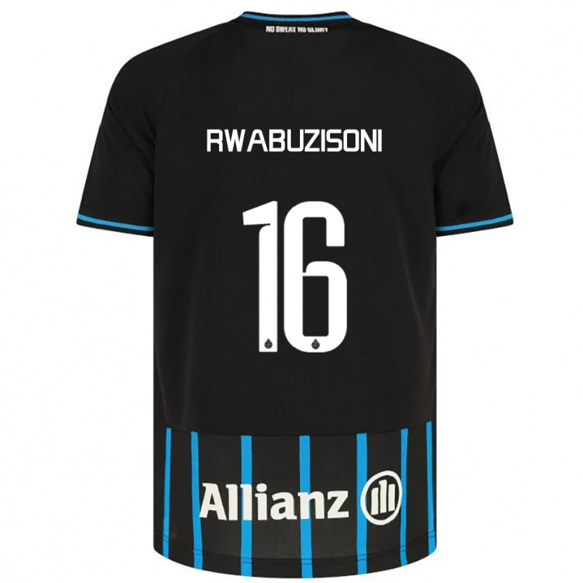 Danxen Hombre Camiseta Noah Rwabuzisoni #16 Negro Azul 1ª Equipación 2025/26 La Camisa México