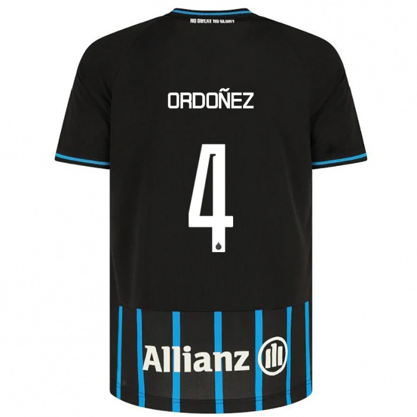 Danxen Hombre Camiseta Joel Ordóñez #4 Negro Azul 1ª Equipación 2025/26 La Camisa México