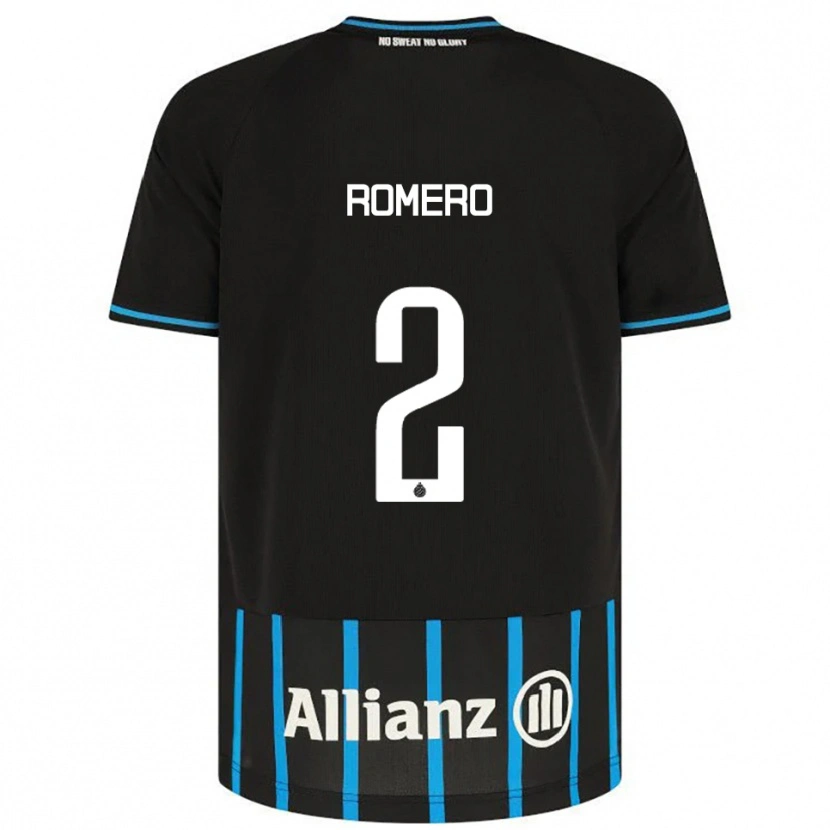 Danxen Hombre Camiseta Zaid Romero #2 Negro Azul 1ª Equipación 2025/26 La Camisa México