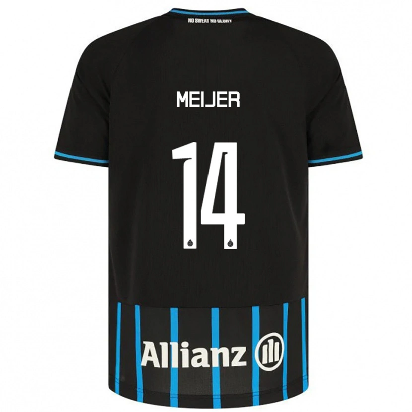 Danxen Hombre Camiseta Bjorn Meijer #14 Negro Azul 1ª Equipación 2025/26 La Camisa México
