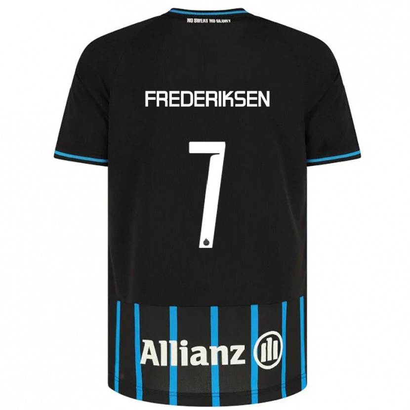 Danxen Hombre Camiseta Rebekka Frederiksen #7 Negro Azul 1ª Equipación 2025/26 La Camisa México