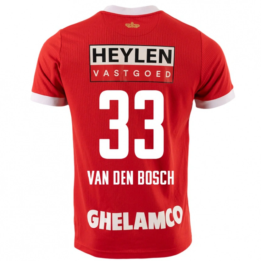 Danxen Hombre Camiseta Zeno Van Den Bosch #33 Rojo Blanco 1ª Equipación 2025/26 La Camisa México
