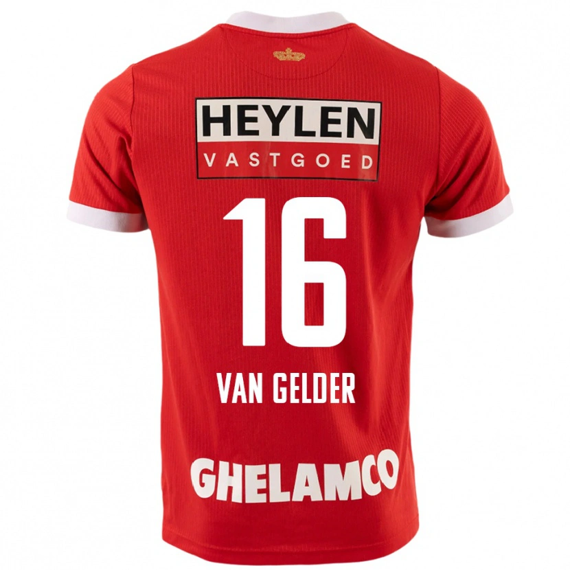 Danxen Hombre Camiseta Louie Van Gelder #16 Rojo Blanco 1ª Equipación 2025/26 La Camisa México