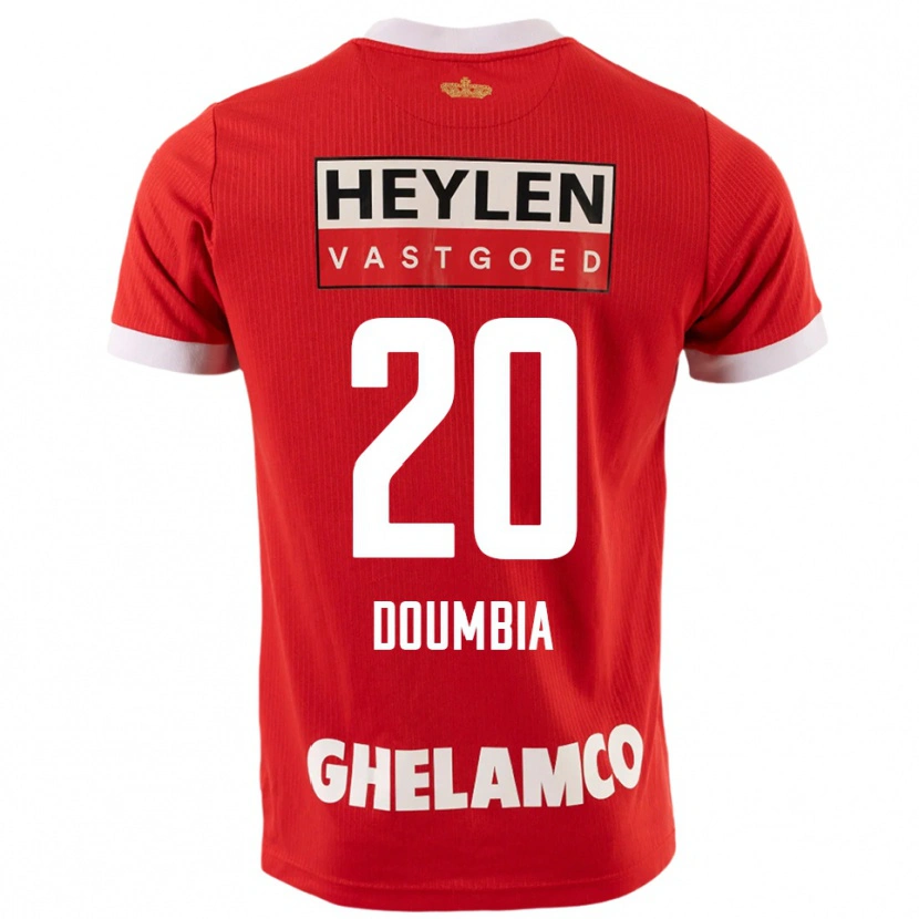 Danxen Hombre Camiseta Mahamadou Doumbia #20 Rojo Blanco 1ª Equipación 2025/26 La Camisa México