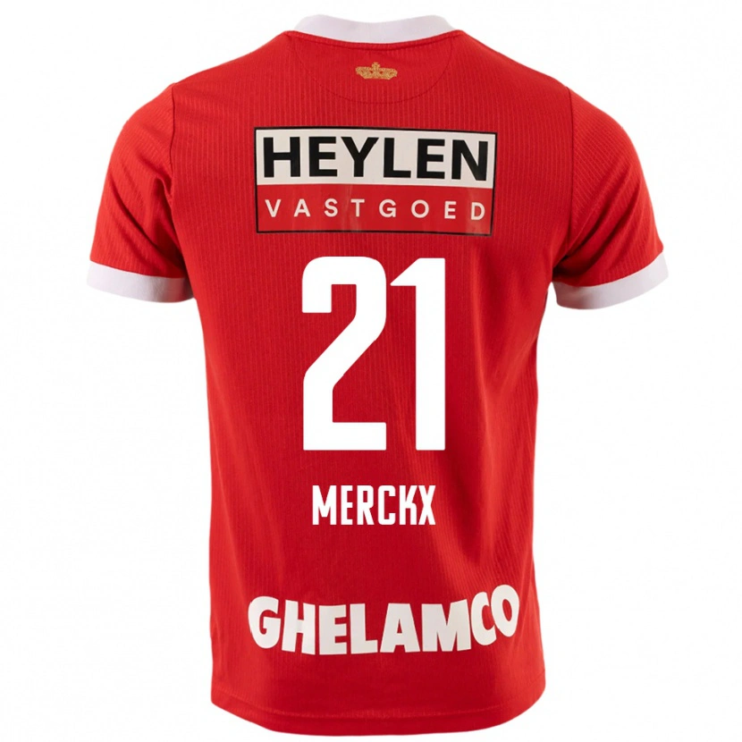 Danxen Hombre Camiseta Matti Merckx #21 Rojo Blanco 1ª Equipación 2025/26 La Camisa México