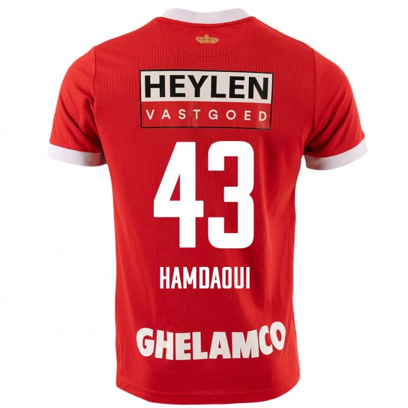 Danxen Hombre Camiseta Youssef Hamdaoui #43 Rojo Blanco 1ª Equipación 2025/26 La Camisa México