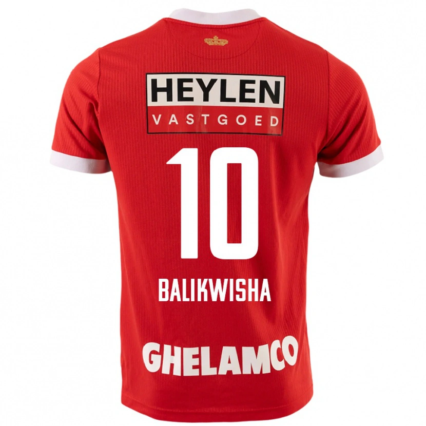 Danxen Hombre Camiseta Michel-Ange Balikwisha #10 Rojo Blanco 1ª Equipación 2025/26 La Camisa México