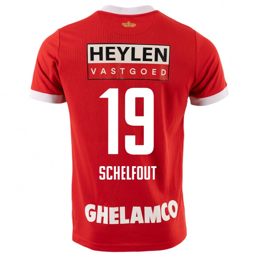 Danxen Hombre Camiseta Luca Schelfout #19 Rojo Blanco 1ª Equipación 2025/26 La Camisa México