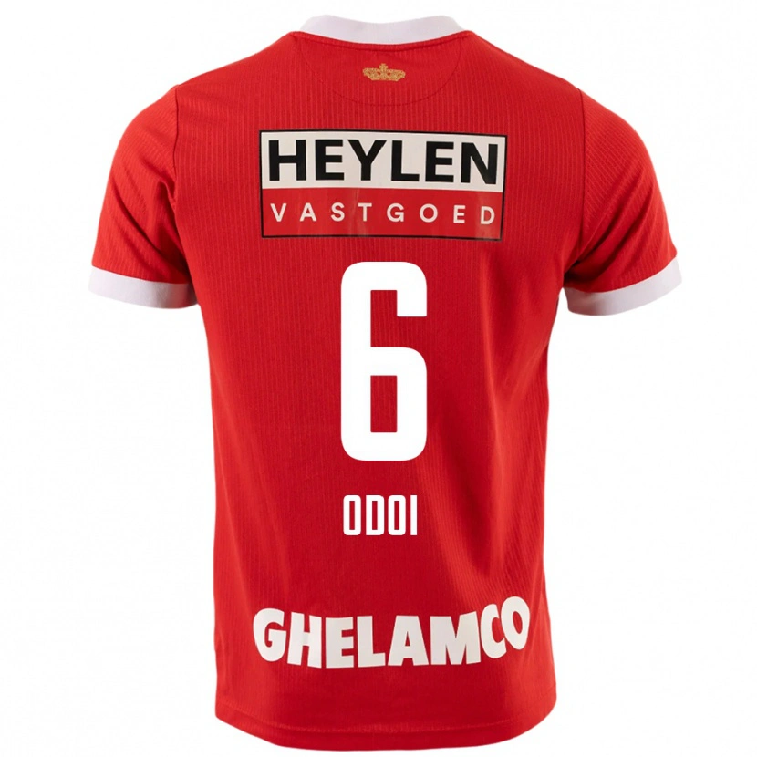 Danxen Hombre Camiseta Denis Odoi #6 Rojo Blanco 1ª Equipación 2025/26 La Camisa México