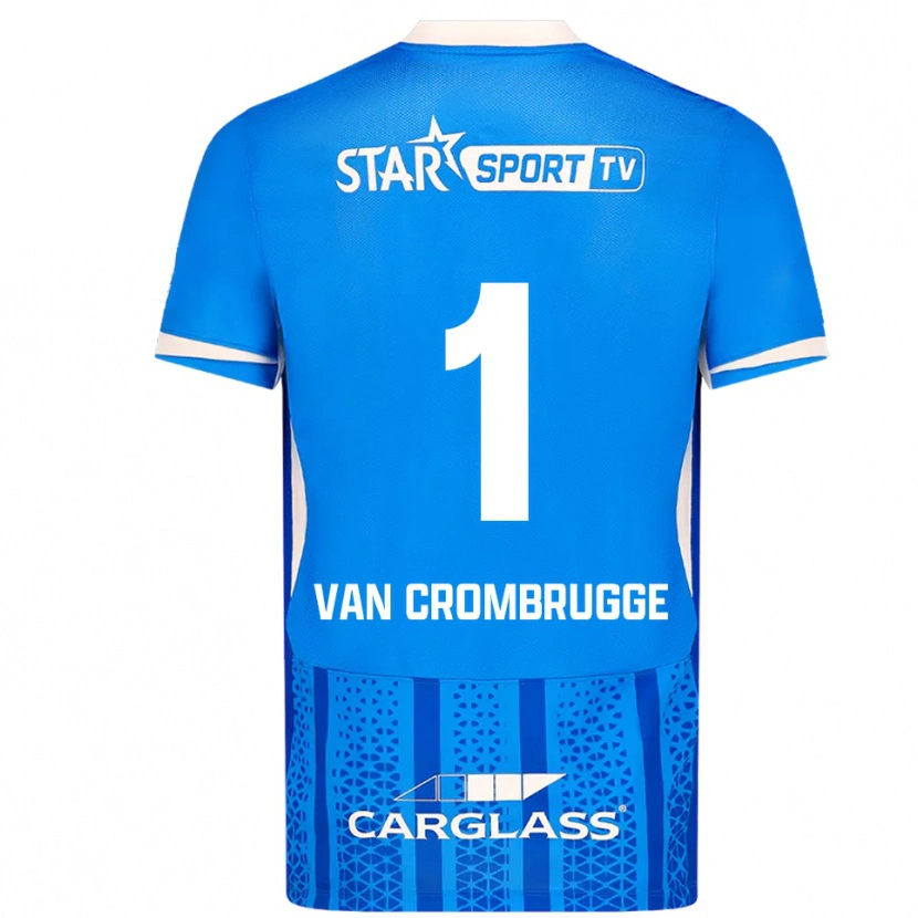 Danxen Hombre Camiseta Hendrik Van Crombrugge #1 Azul Blanco 1ª Equipación 2025/26 La Camisa México