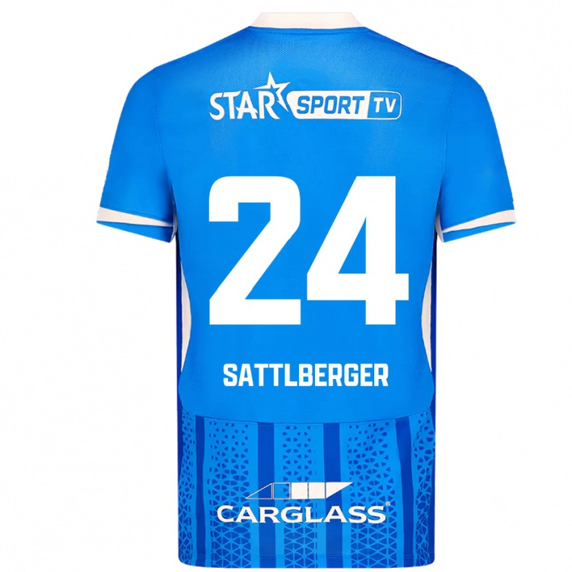 Danxen Hombre Camiseta Nikolas Sattlberger #24 Azul Blanco 1ª Equipación 2025/26 La Camisa México