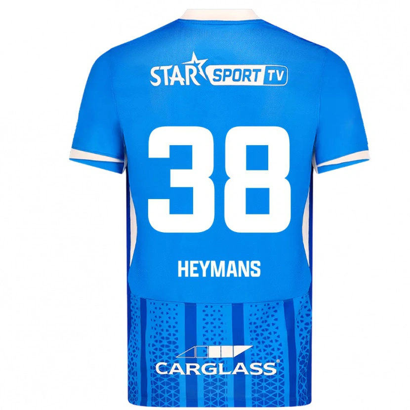 Danxen Hombre Camiseta Daan Heymans #38 Azul Blanco 1ª Equipación 2025/26 La Camisa México