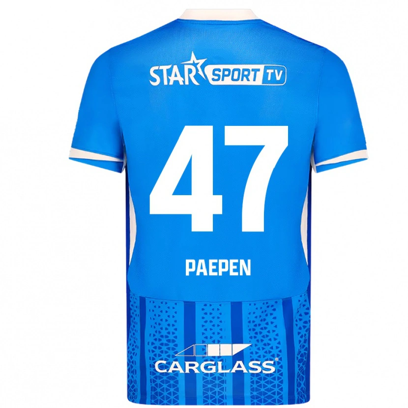 Danxen Hombre Camiseta Sam Paepen #47 Azul Blanco 1ª Equipación 2025/26 La Camisa México