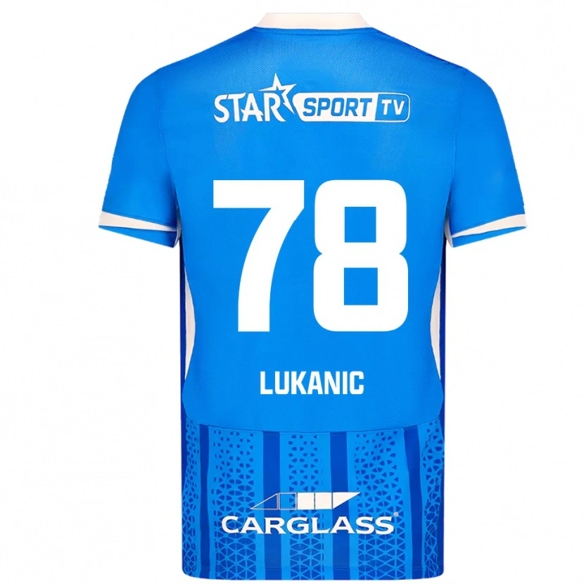 Danxen Hombre Camiseta Luka Lukanic #78 Azul Blanco 1ª Equipación 2025/26 La Camisa México
