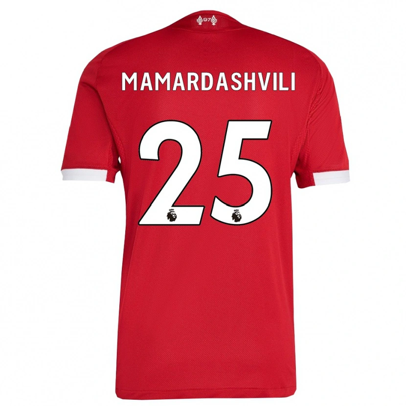 Danxen Hombre Camiseta Giorgi Mamardashvili #25 Rojo Blanco 1ª Equipación 2025/26 La Camisa México