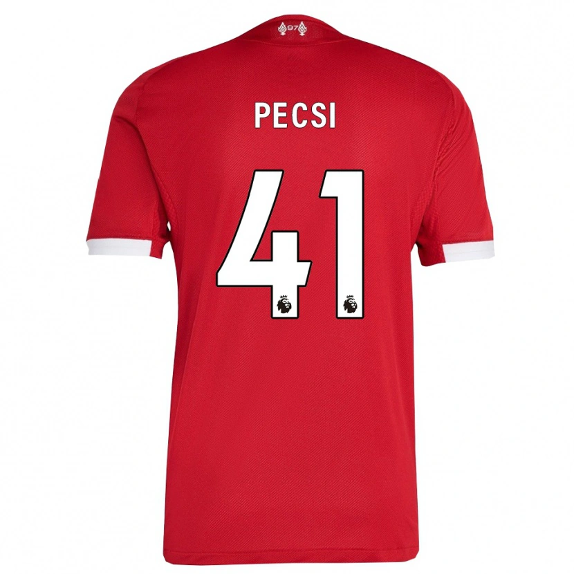 Danxen Hombre Camiseta Ármin Pécsi #41 Rojo Blanco 1ª Equipación 2025/26 La Camisa México