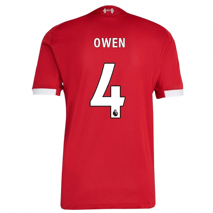 Danxen Hombre Camiseta Harvey Owen #4 Rojo Blanco 1ª Equipación 2025/26 La Camisa México